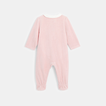 بذلة نوم مخملية برسمة فأر، باللون الوردي للفتيات الصغيرات